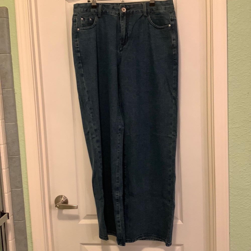 Full leg denim jeans